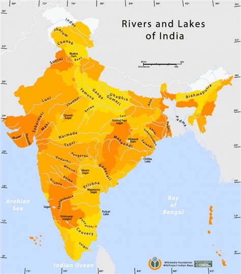 MAP Map Of India With Rivers
