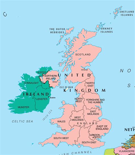 Map of Ireland and UK