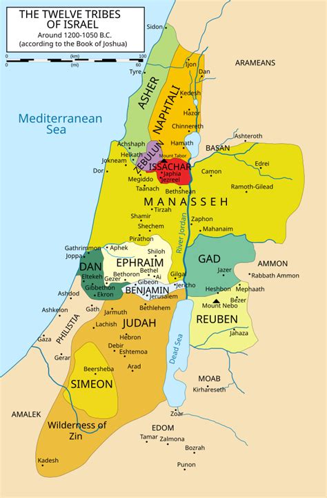 Map Of Israel By Tribe