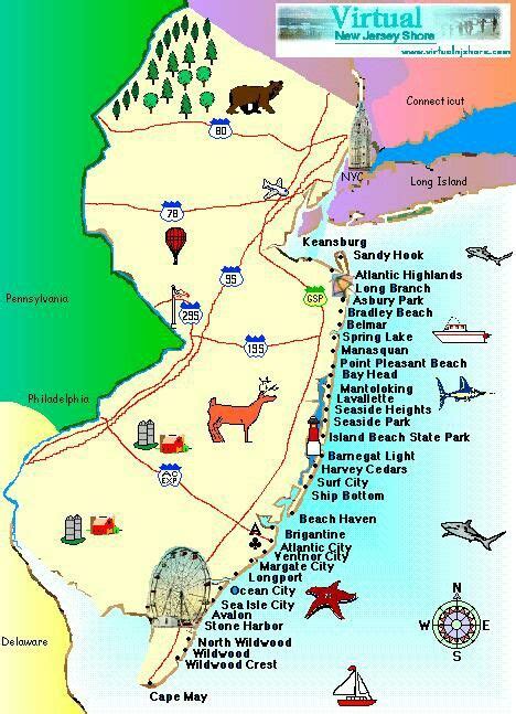 Map of Jersey Shore Beaches