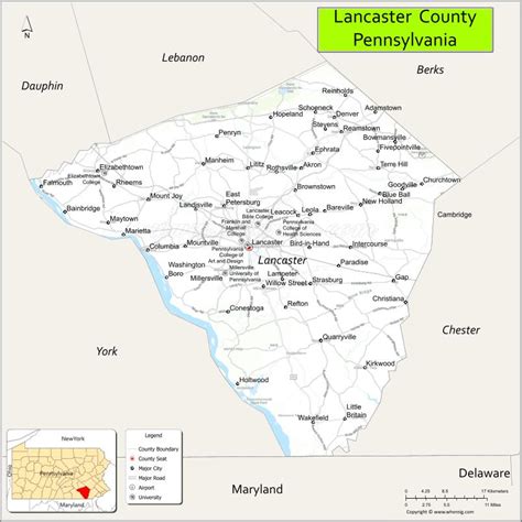 Map Of Lancaster County Pennsylvania
