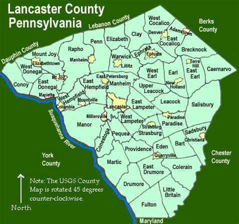 Map Of Lancaster County Pennsylvania