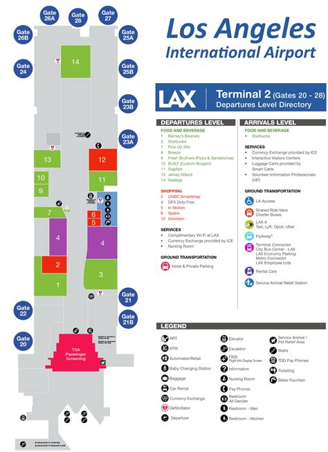 Map of LAX Terminal 2