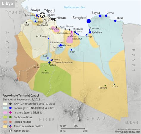 Map of Libya Civil War
