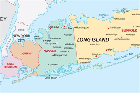 map of Long Island counties