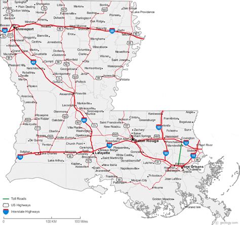 MAP Map Of Louisiana With Cities