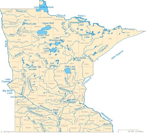 Map Of Minnesota With Rivers