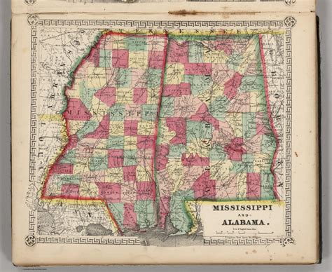 Map of Mississippi and Alabama
