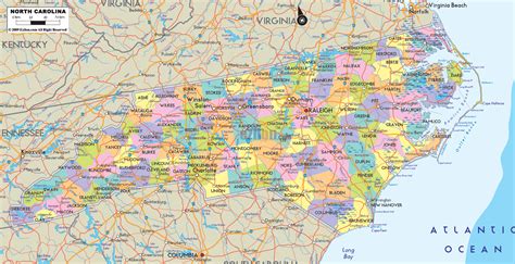 MAP Map Of Nc Cities And Counties