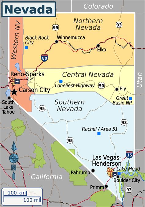 Map Of Nevada And Arizona