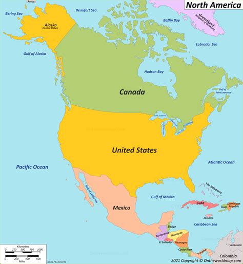 North America Countries Map