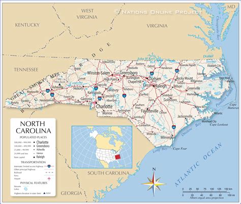 Map of North Carolina Cities