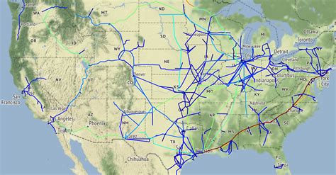 Map of oil pipelines in the US