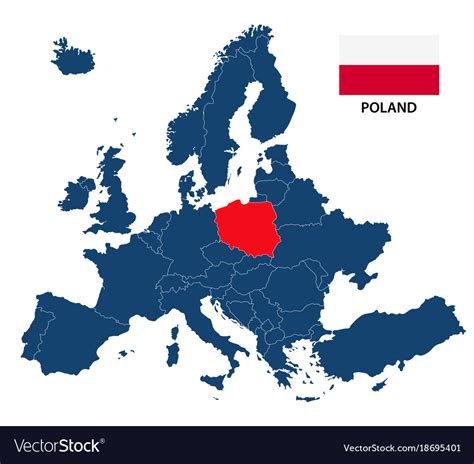Map of Poland in Europe
