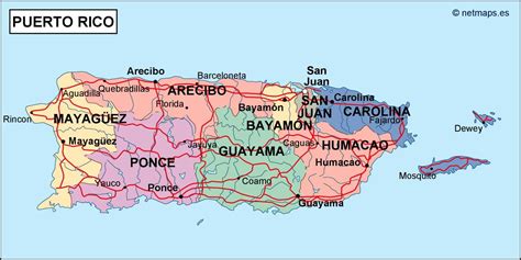 MAP Map Of Puerto Rico Towns