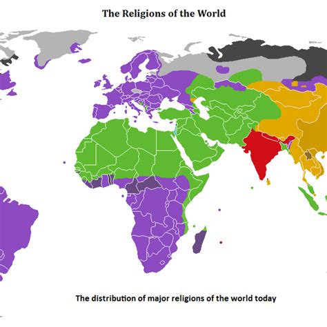 Map of religions in the world