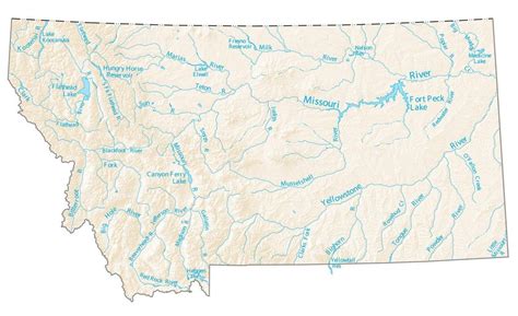 Map of Rivers in Montana