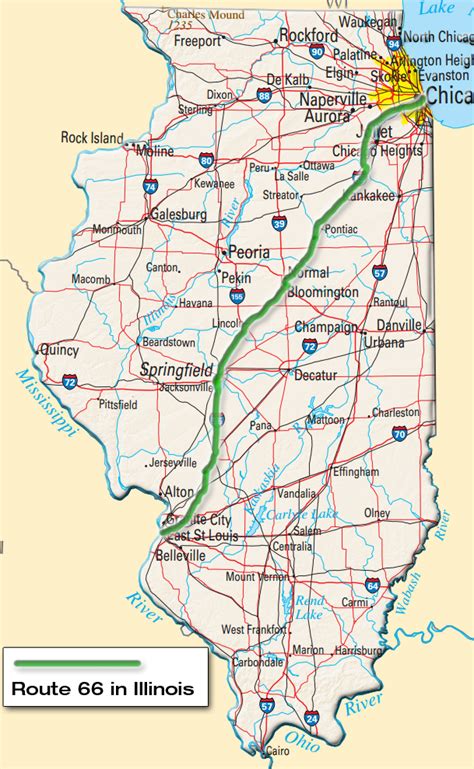 MAP Map Of Route 66 In Illinois