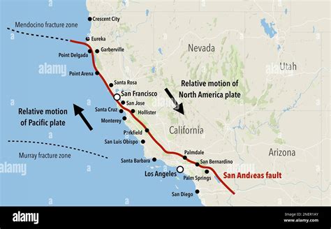 Map of San Andreas Fault