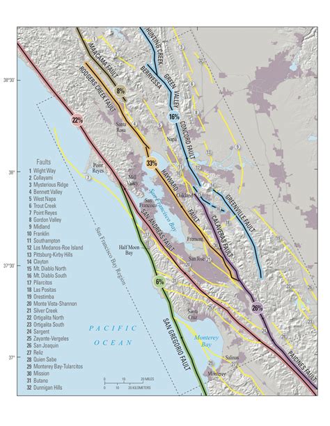 Map of San Andreas Fault