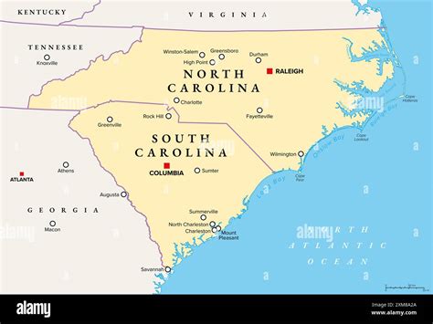 Map Of Sc And Nc