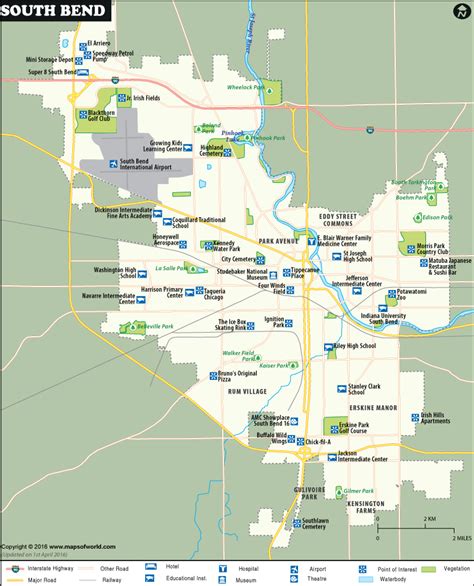 Map of South Bend Indiana