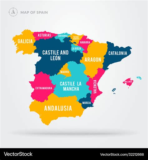 Map of Spain By Region