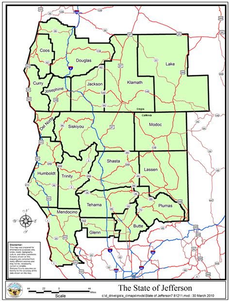 MAP Map Of State Of Jefferson