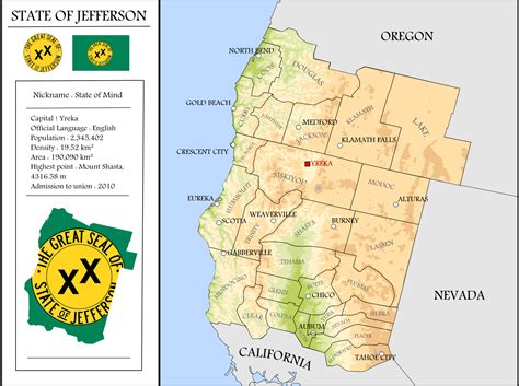 MAP Map Of State Of Jefferson