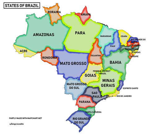 Map Of States Of Brazil