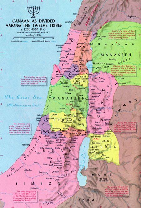 Map of the 12 Tribes of Israel