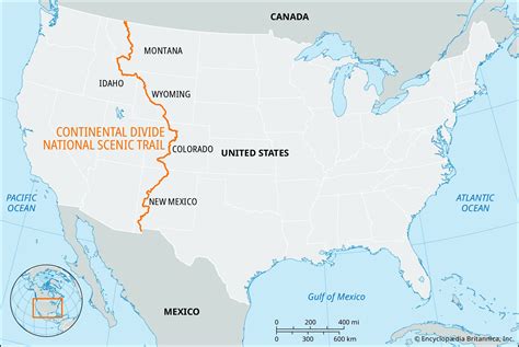Map of the Continental Divide