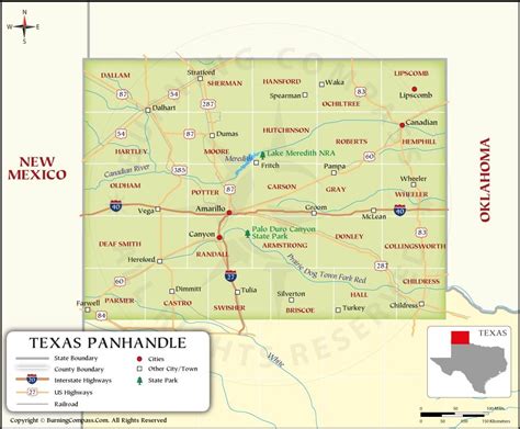 Map of the Panhandle of Texas