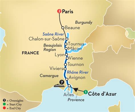 Map of the Rhone River