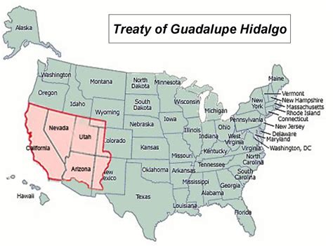Map of the Treaty of Guadalupe Hidalgo