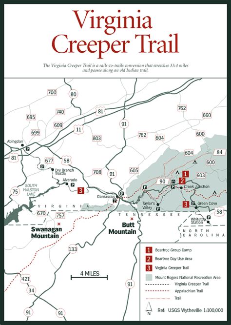 Map of the Virginia Creeper Trail