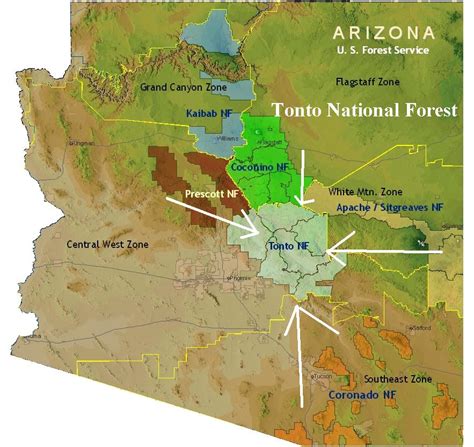 Map of Tonto National Forest
