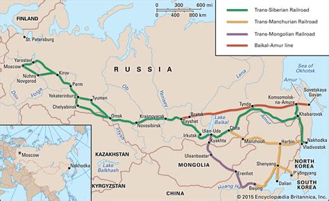 Map of Trans Siberian Railroad