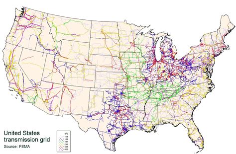 Map of US Electrical Grid