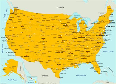 Map Of Us States With Cities