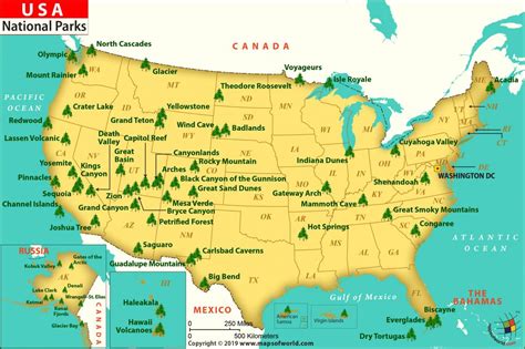 MAP Map Of Usa National Parks