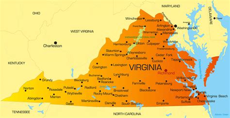 Map of Virginia with Regions