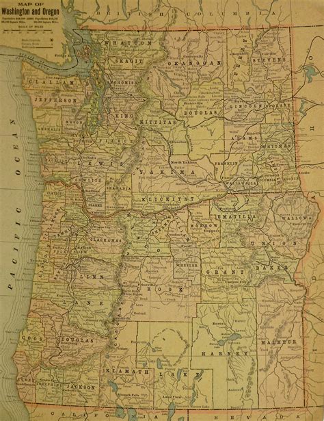 MAP Map of Washington and Oregon