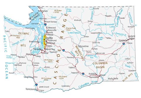 Washington State Cities MAP