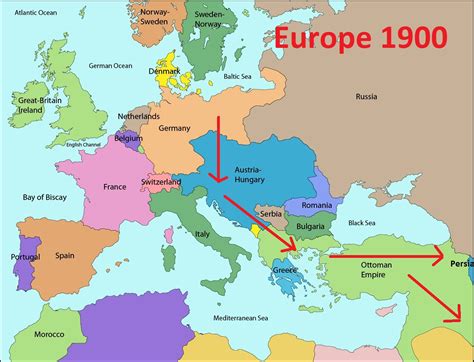 Map of World War 1 Europe