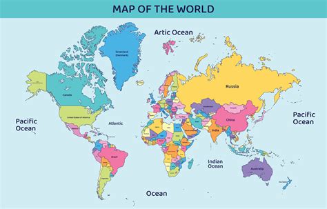 Map of the world with country names