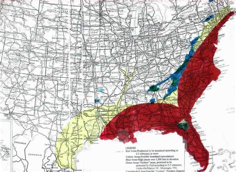 MAP Mega Tsunami East Coast Map
