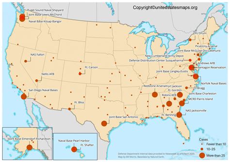 MAP Military Bases Map United States