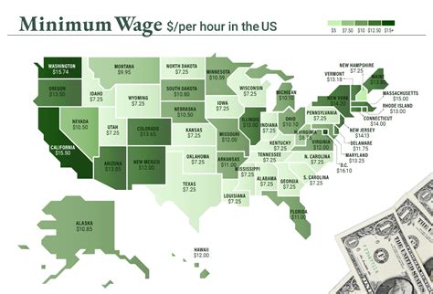 MAP Minimum Wage By State Map