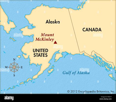 Mount Mckinley on a map